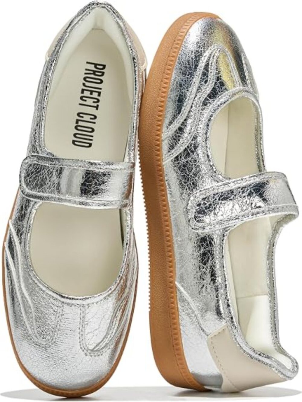 Women's Silver Comfortable Trendy With Memory Foam Insole Fashion Sneakers